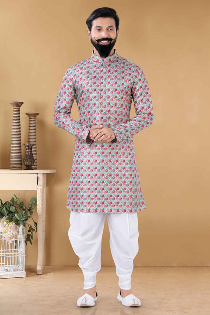 Multicolour Jacquard Kurta Pajama VSKP1130104