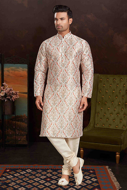 Multicolour Kurta Pajama In Malai Silk VSKP1210151