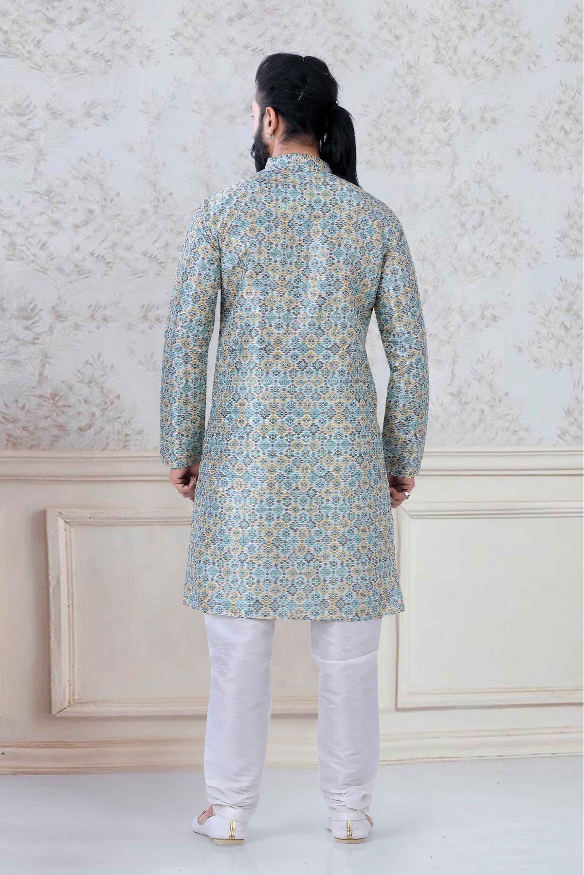 Multicolour Silk Festival Wear Kurta Pajama VSKP1130052