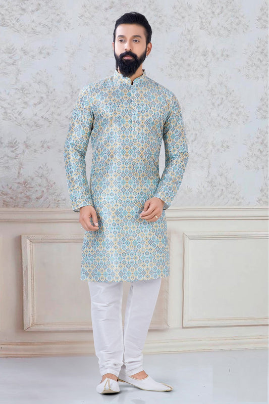 Multicolour Silk Festival Wear Kurta Pajama VSKP1130052