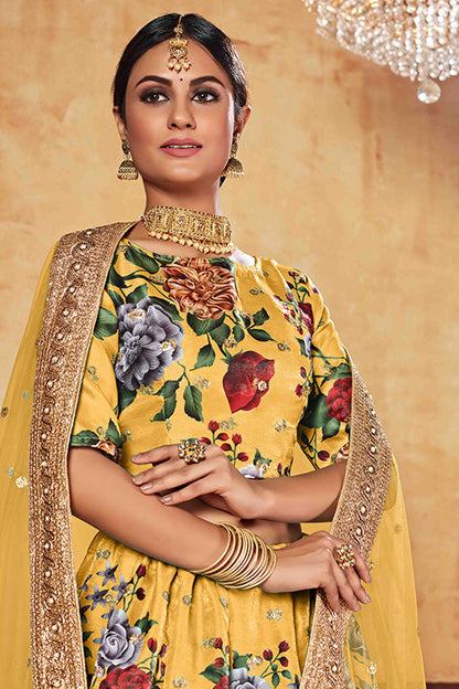 Mustard Colour Art Silk Designer Lehenga Choli VSLC1240042