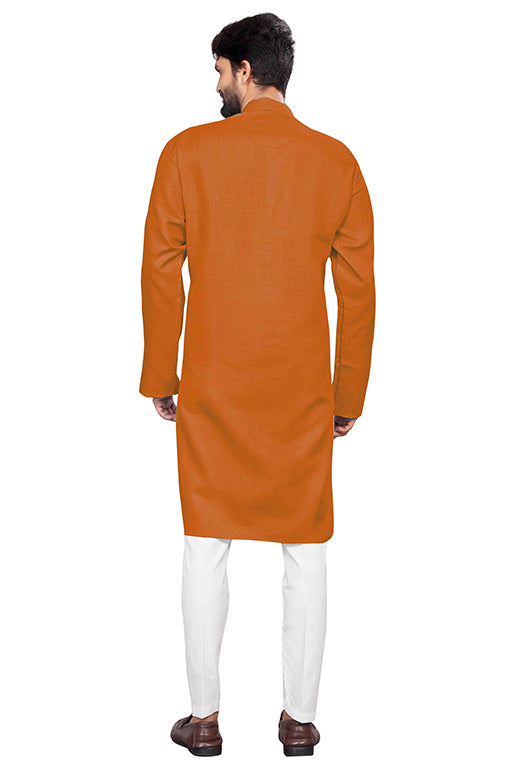 Mustard Colour Kurta Pajama In Cotton VSKP1210210