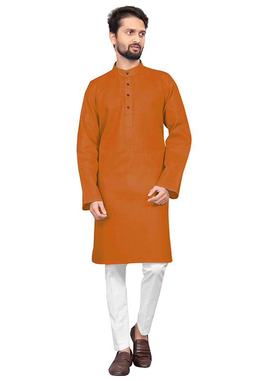 Mustard Colour Kurta Pajama In Cotton VSKP1210210
