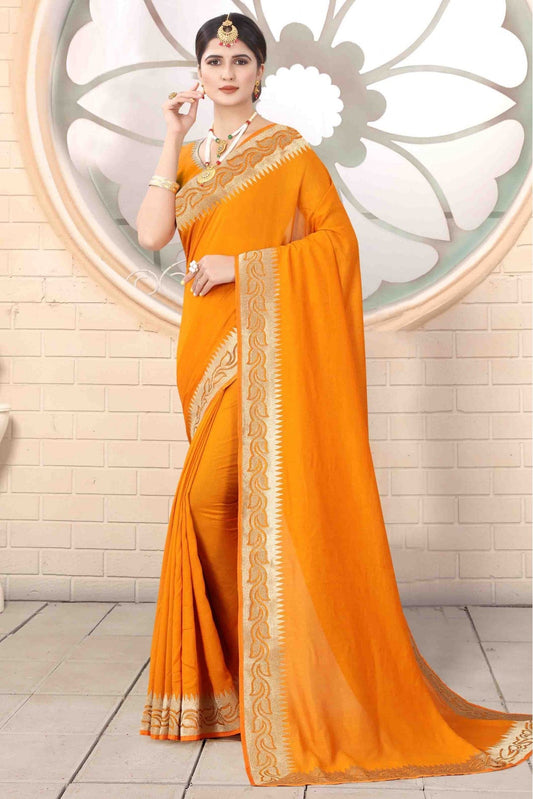Mustard Colour Vichitra Silk Designer Saree VSSD1120739