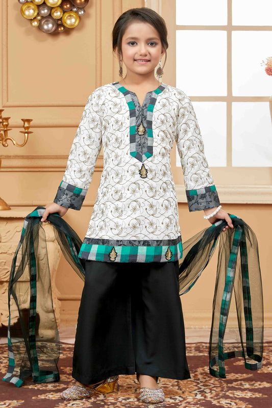 Off White Colour Cotton Palazzo Pant Suit VSGW1070741