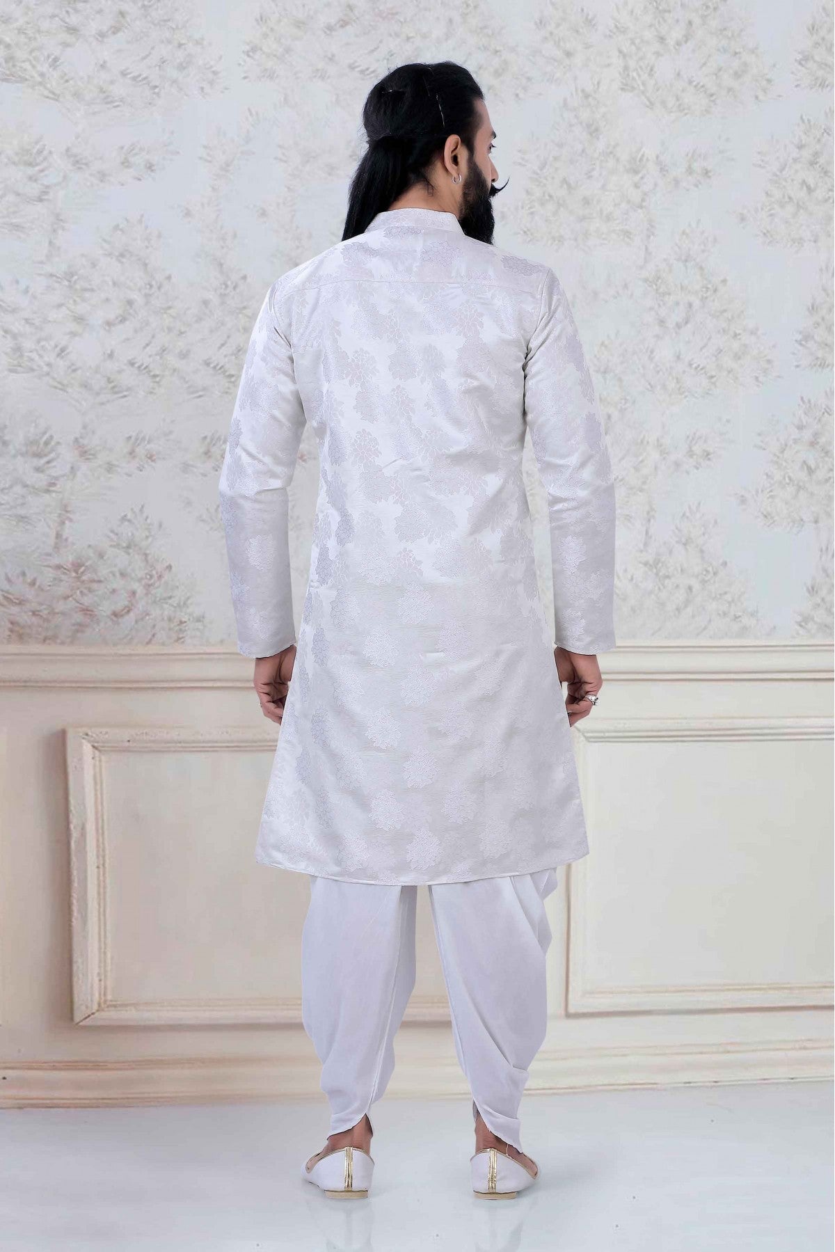 Off White Colour Jacquard Festival Wear Dhoti Kurta VSKP1130063