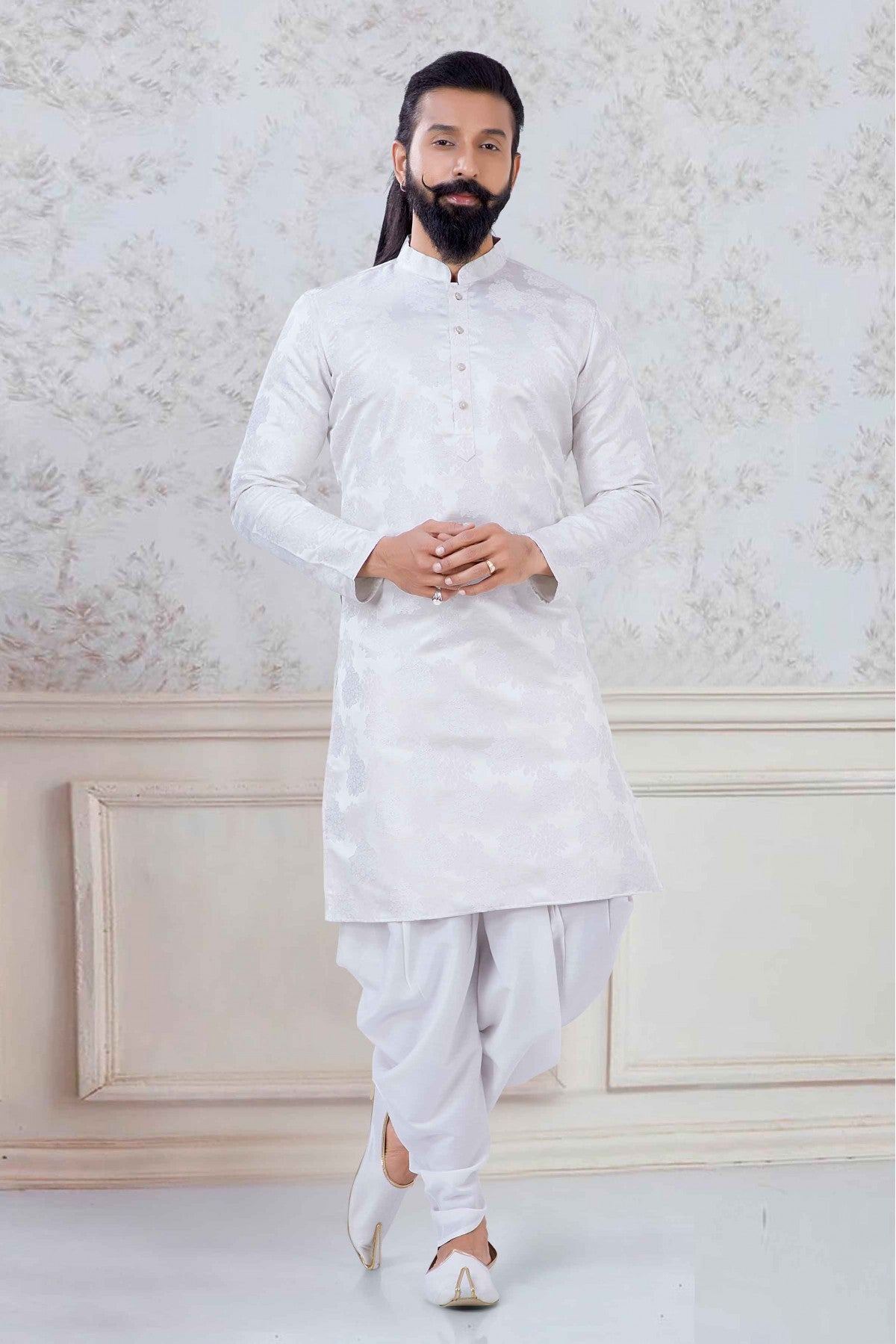 Off White Colour Jacquard Festival Wear Dhoti Kurta VSKP1130063