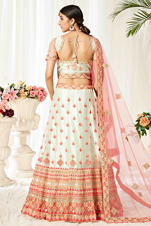 Off White Colour Net Designer Lehenga Choli VSLC1240010