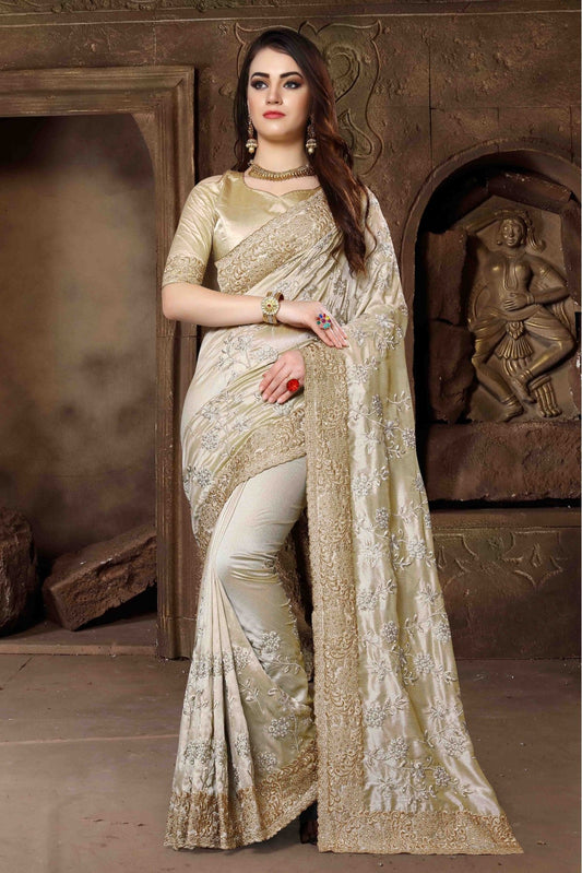 Off White Colour Silk Designer Saree VSSD1120442