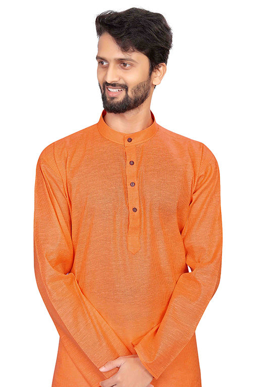 Orange Colour Kurta Pajama In Cotton VSKP1210197