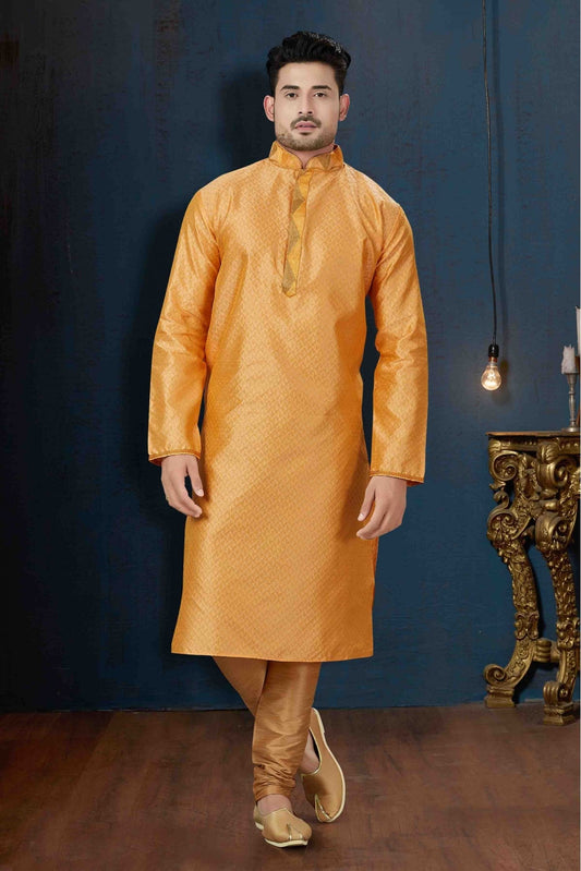 Orange Colour Kurta Pajama In Jacquard Fabric VSKP1040072