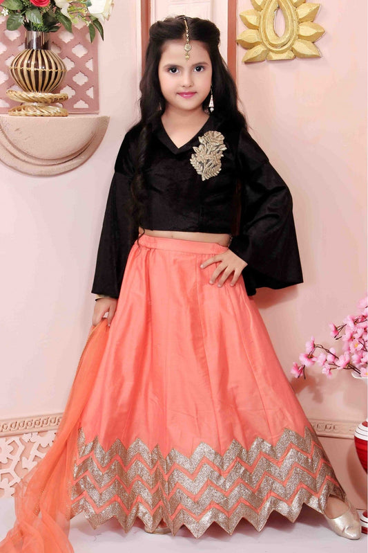 Peach Colour Cotton Silk Party Wear Lehenga Choli VSGW1070056