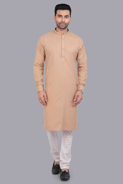 Peach Colour Kurta Pajama In Cotton VSKP1210180