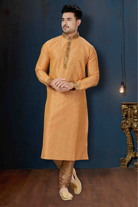 Peach Colour Kurta Pajama In Dupioni Fabric VSKP1040074