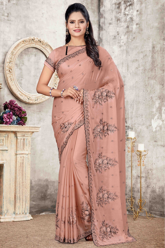Peach Colour Rangoli Silk Designer Saree VSSD1120688