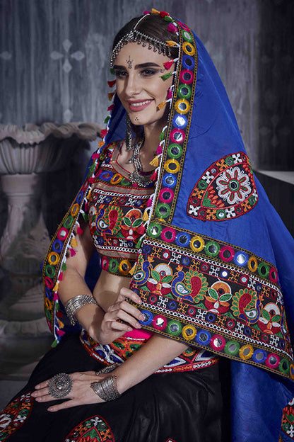 Pink And Black Colour Art Silk Navratri Lehenga Choli VSLC1240064