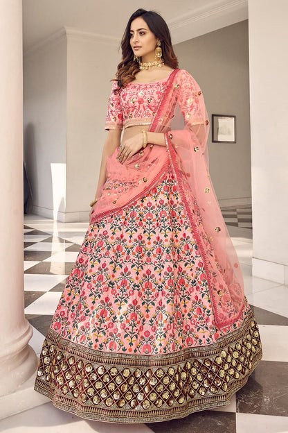 Pink Colour Art Silk Embroidery Lehenga Choli VSLC1150100