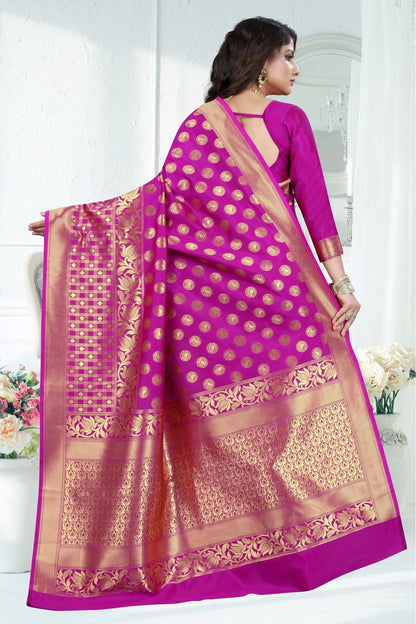 Pink Colour Banarasi Art Silk Woven Saree VSSD1120783