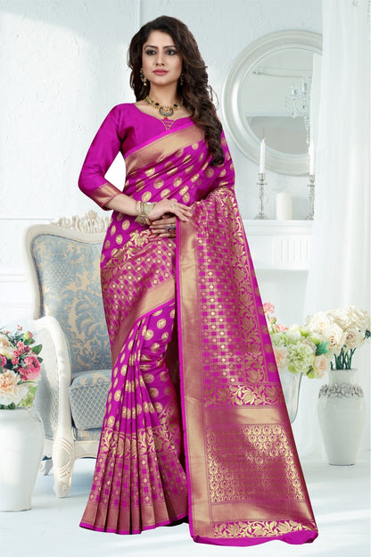 Pink Colour Banarasi Art Silk Woven Saree VSSD1120783