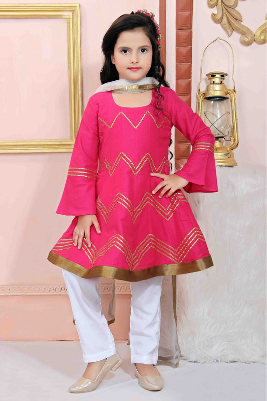 Pink Colour Cotton Silk Party Wear Pant Style Suit VSGW1070060