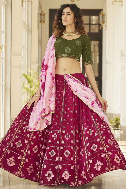 Pink Colour Georgette Embroidery Lehenga Choli VSLC1150126