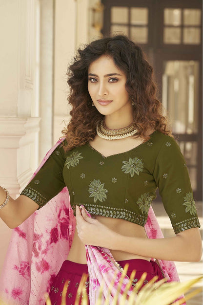 Pink Colour Georgette Embroidery Lehenga Choli VSLC1150126