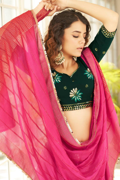 Pink Colour Georgette Embroidery Lehenga Choli VSLC1150131