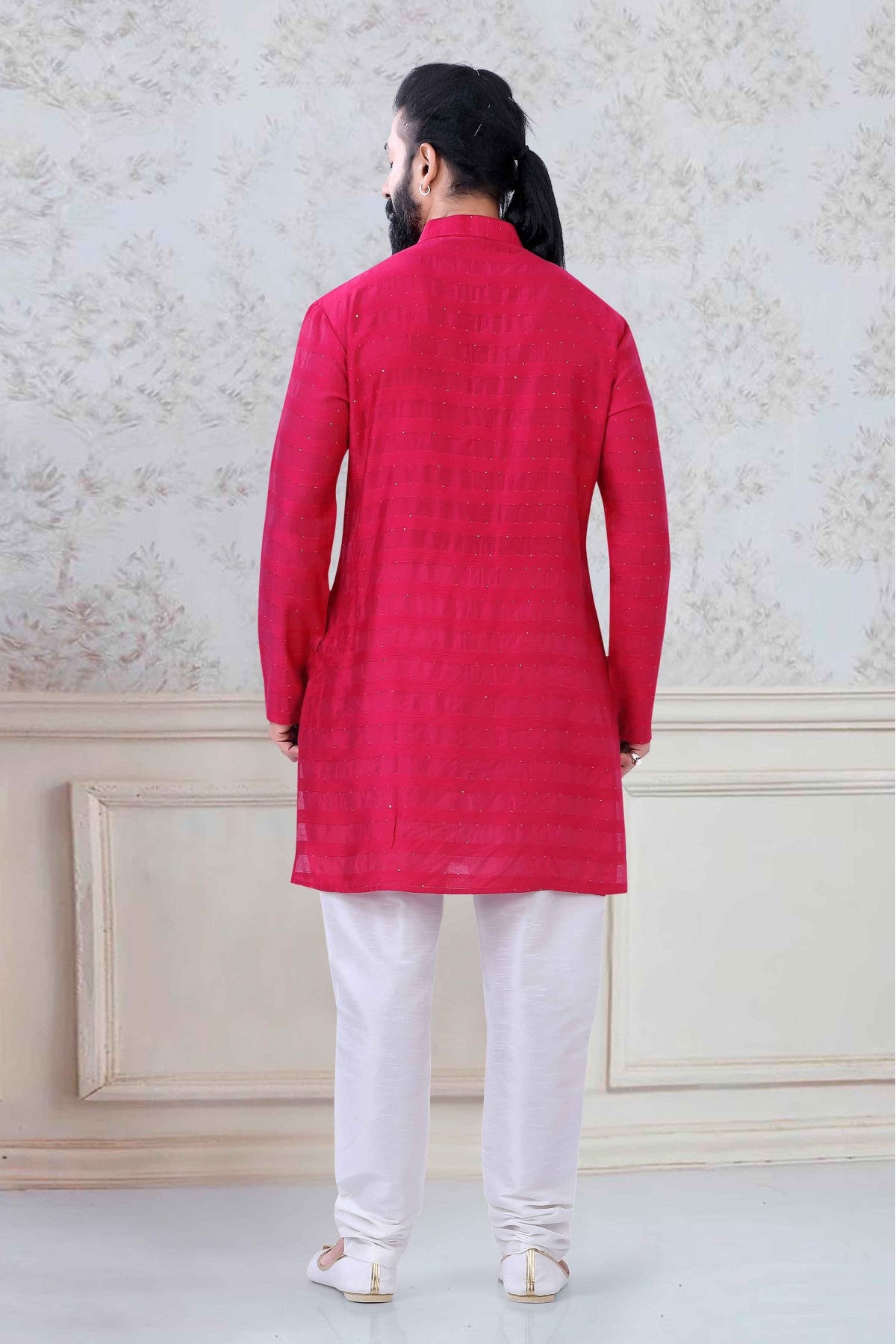 Pink Colour Georgette Festival Wear Kurta Pajama VSKP1130054