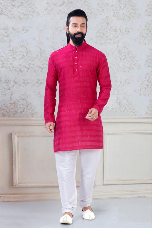 Pink Colour Georgette Festival Wear Kurta Pajama VSKP1130054