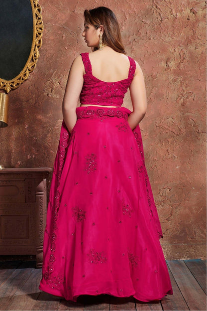 Pink Colour Georgette Lehenga Choli VSLC1010047