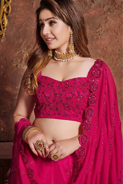 Pink Colour Georgette Lehenga Choli VSLC1010047