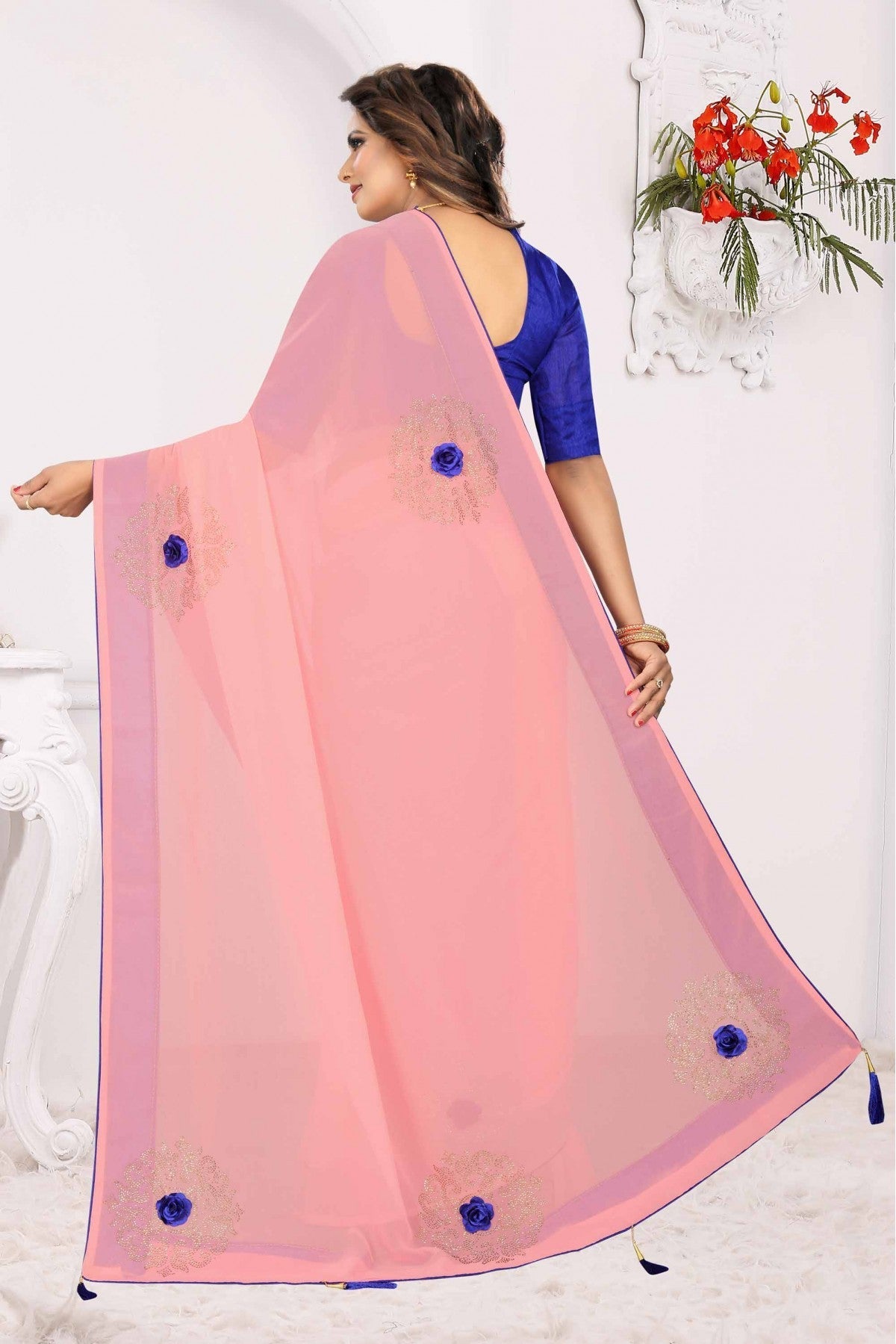 Pink Colour Georgette Traditional Saree VSSD1120553