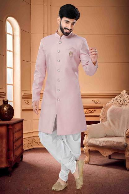 Pink Colour Indo Western In Terry Rayon Fabric VSSH1130133