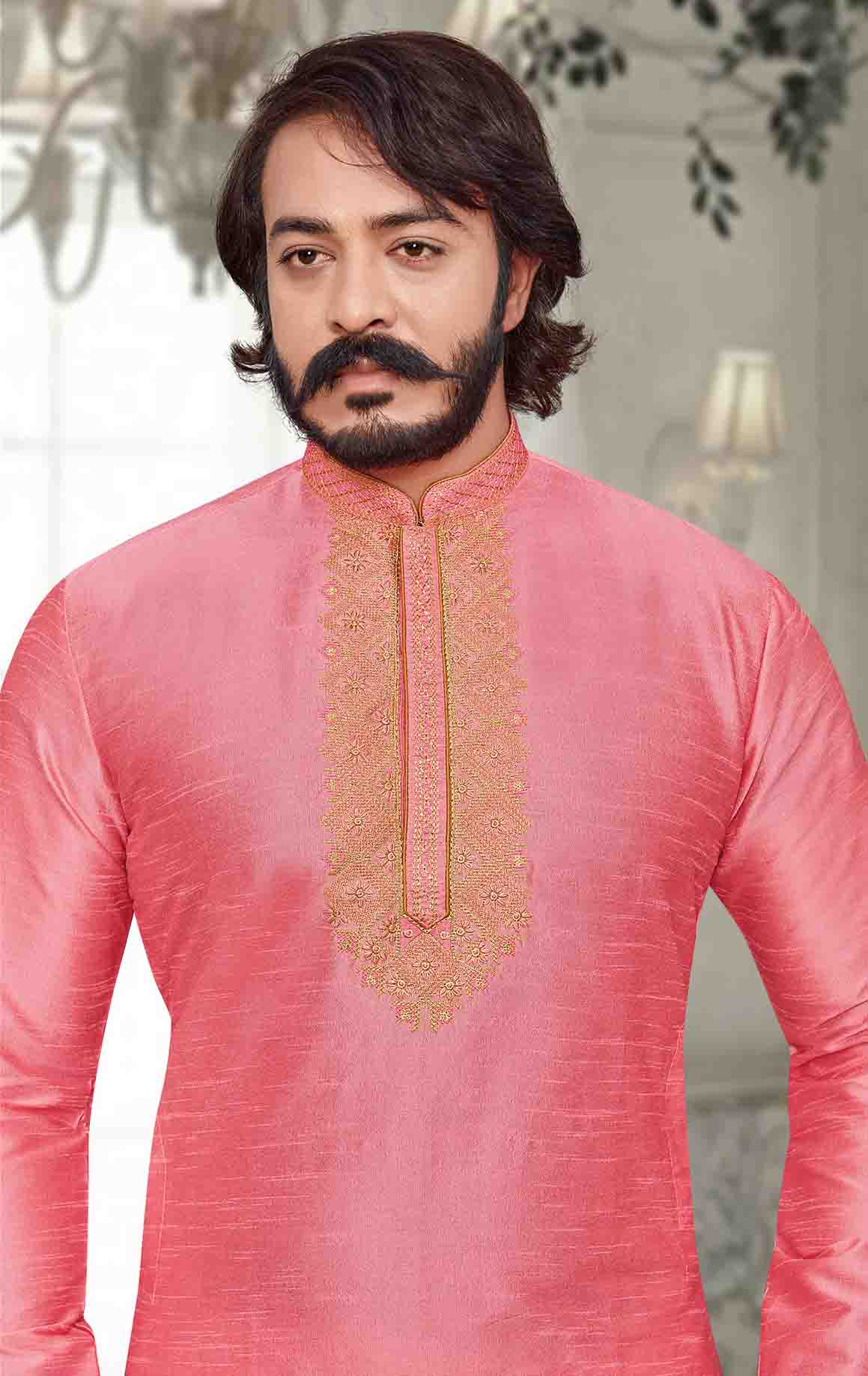Pink Colour Kurta Pajama In Art Silk VSKP1210090
