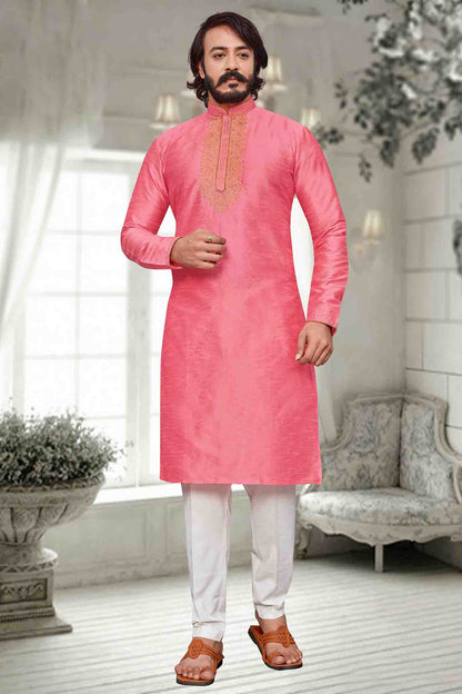 Pink Colour Kurta Pajama In Art Silk VSKP1210090