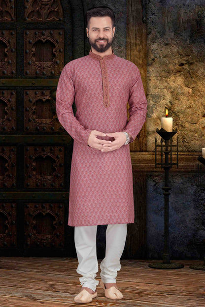 Pink Colour Kurta Pajama In Cotton VSKP1210111