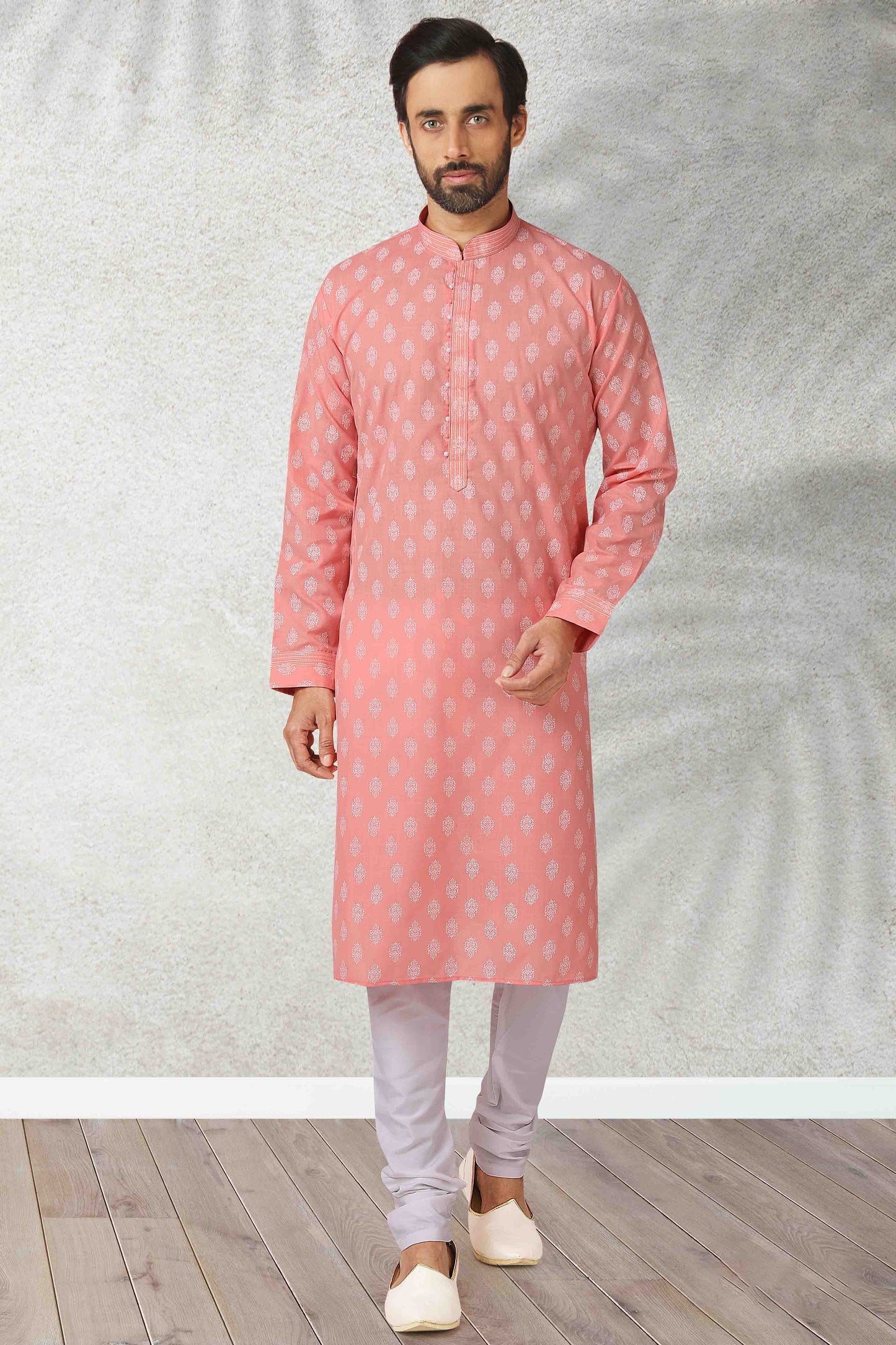 Pink Colour Kurta Pajama In Cotton VSKP1210118