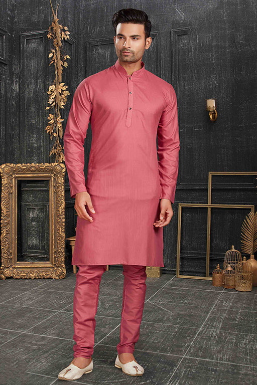 Pink Colour Kurta Pajama In Cotton VSKP1210173
