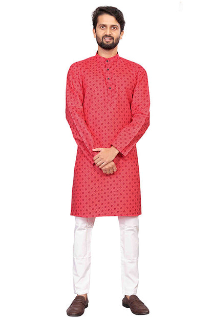 Pink Colour Kurta Pajama In Cotton VSKP1210202