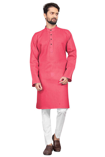 Pink Colour Kurta Pajama In Cotton VSKP1210207