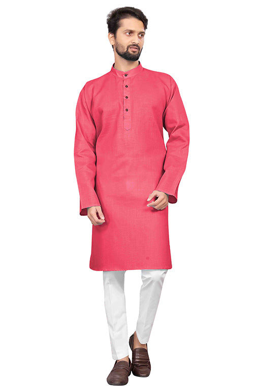 Pink Colour Kurta Pajama In Cotton VSKP1210207