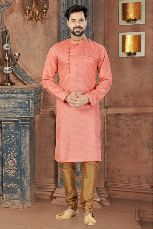 Pink Colour Kurta Pajama In Silk Fabric VSKP1040084