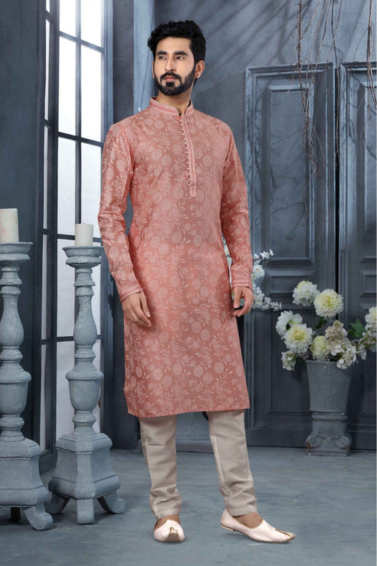 Pink Colour Kurta Pajama In Silk Fabric VSKP1040116