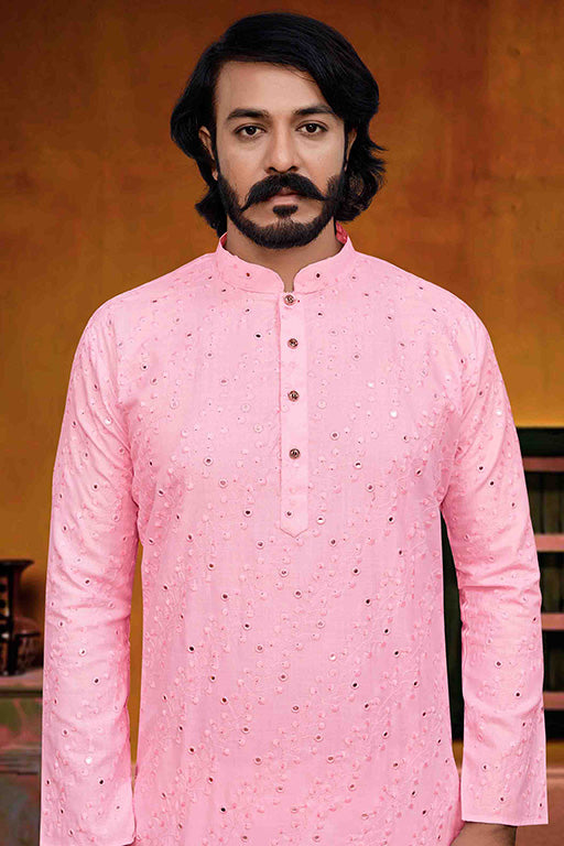 Pink Colour Kurta Pajama In Silk VSKP1210226