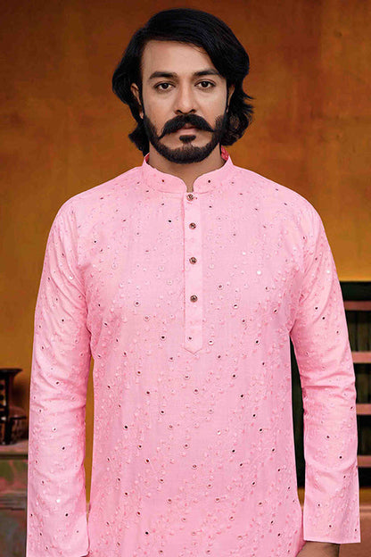 Pink Colour Kurta Pajama In Silk VSKP1210226