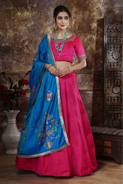 Pink Colour Mastani Silk Embroidery Lehenga Choli VSLC1150010