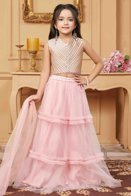 Pink Colour Net Lehenga Choli VSGW1070756