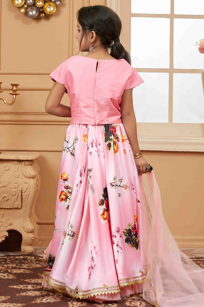 Pink Colour Satin Lehenga Choli VSGW1070755