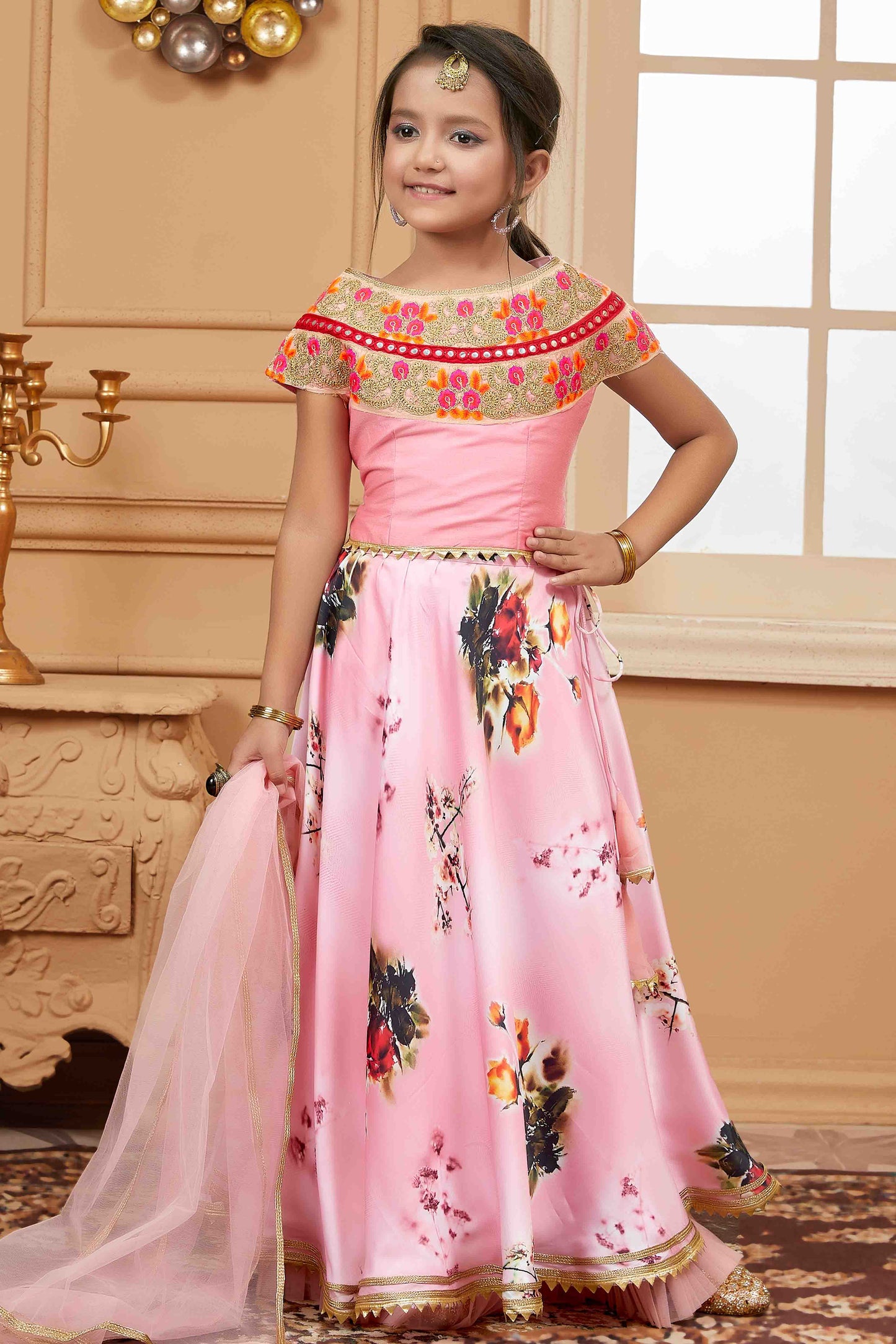 Pink Colour Satin Lehenga Choli VSGW1070755