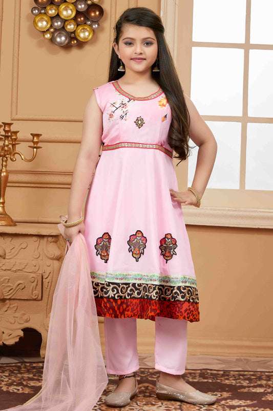 Pink Colour Satin Pant Style Suit VSGW1070753